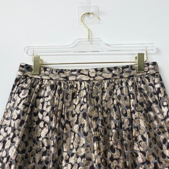 Club Monaco Skirt 2 Mini Gold Metallic XS Sparkle Bling Brocade Casual Party - Picture 2 of 7